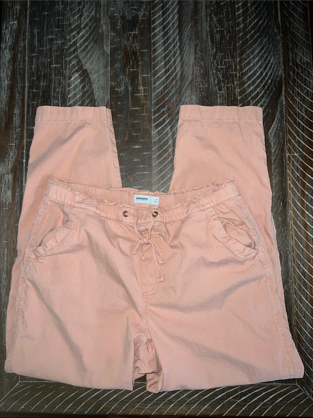 Sonoma Light Rose shade of ladies Drawstring paper bag style pants